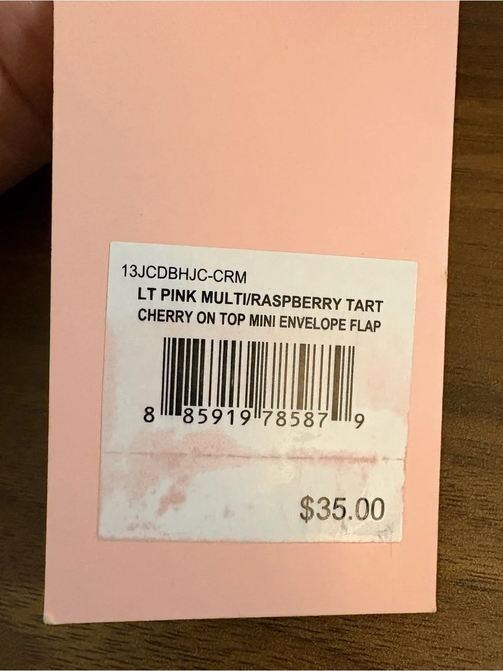 Juicy Couture Pink/Rasberry Tart Cherry on Top Mini Envelope Flap Wallet - Picture 6 of 6